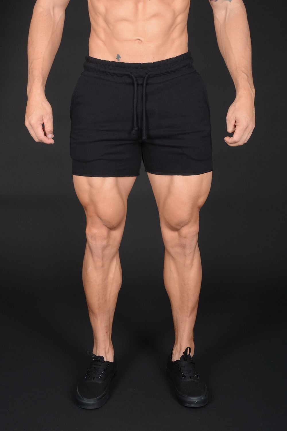 Young LA 102 Bodybuilding French Terry Shorts Black Canada | HJES-82739