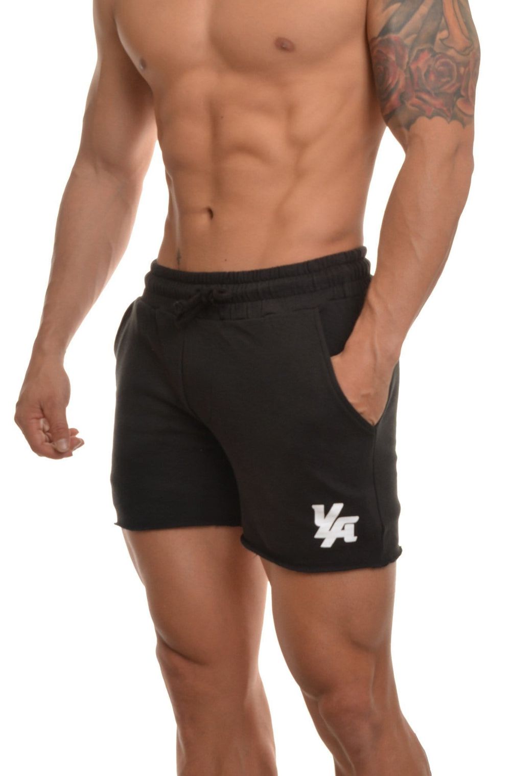 Young LA 102 Bodybuilding French Terry Shorts Black Canada | HJES-82739