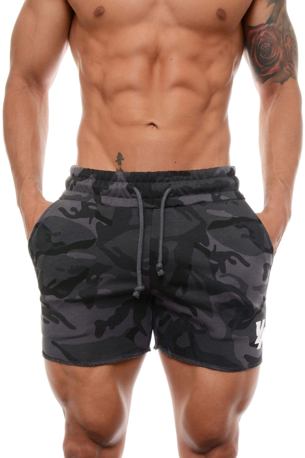 Young LA 102 Bodybuilding French Terry Shorts Camo Canada | ZBOU-46259