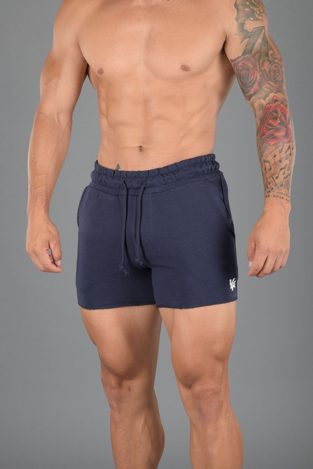 Young LA 102 Bodybuilding French Terry Shorts Navy Canada | VJCG-38265