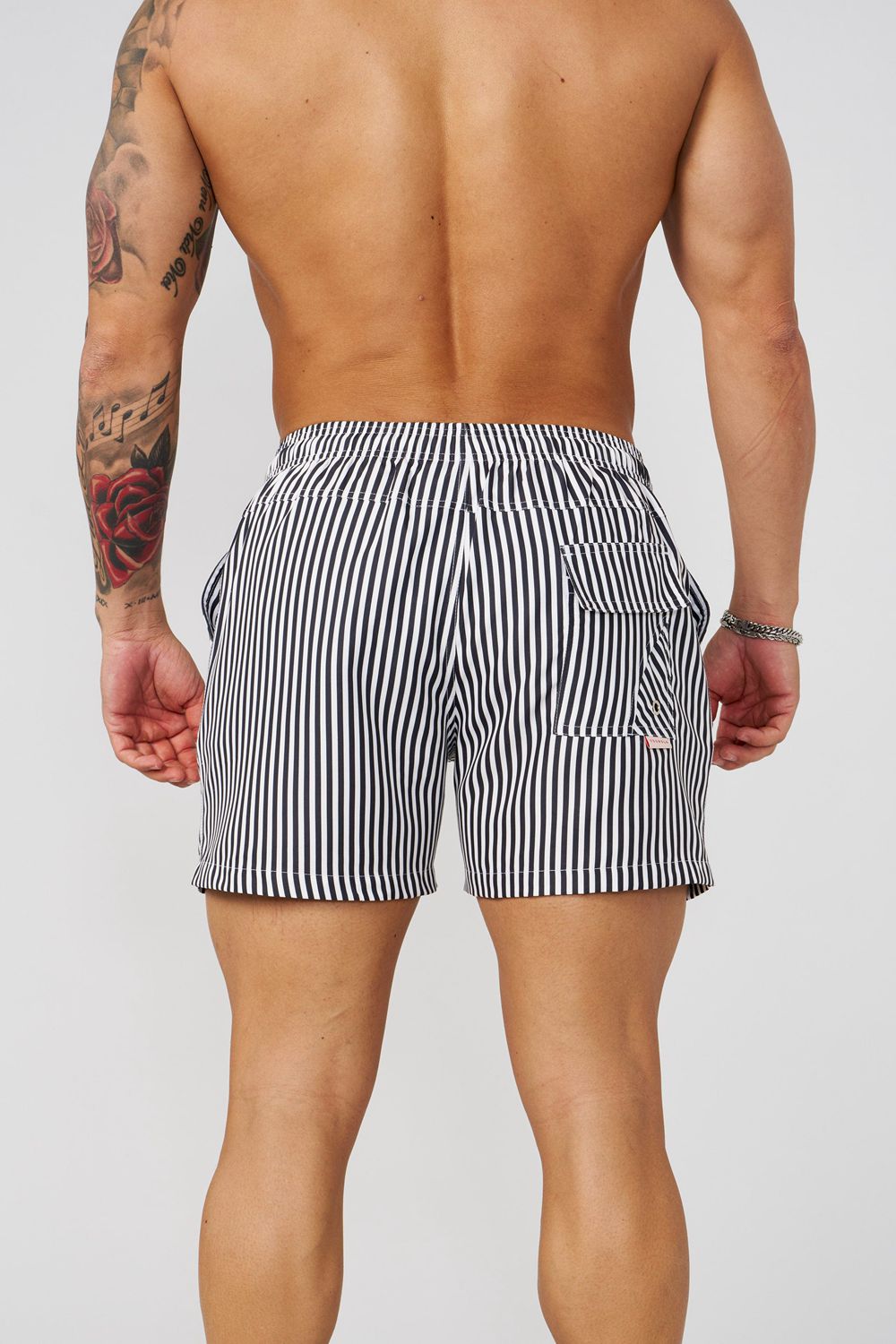 Young LA 1056 - Striped Swim Shorts Grey Canada | IYWC-19254