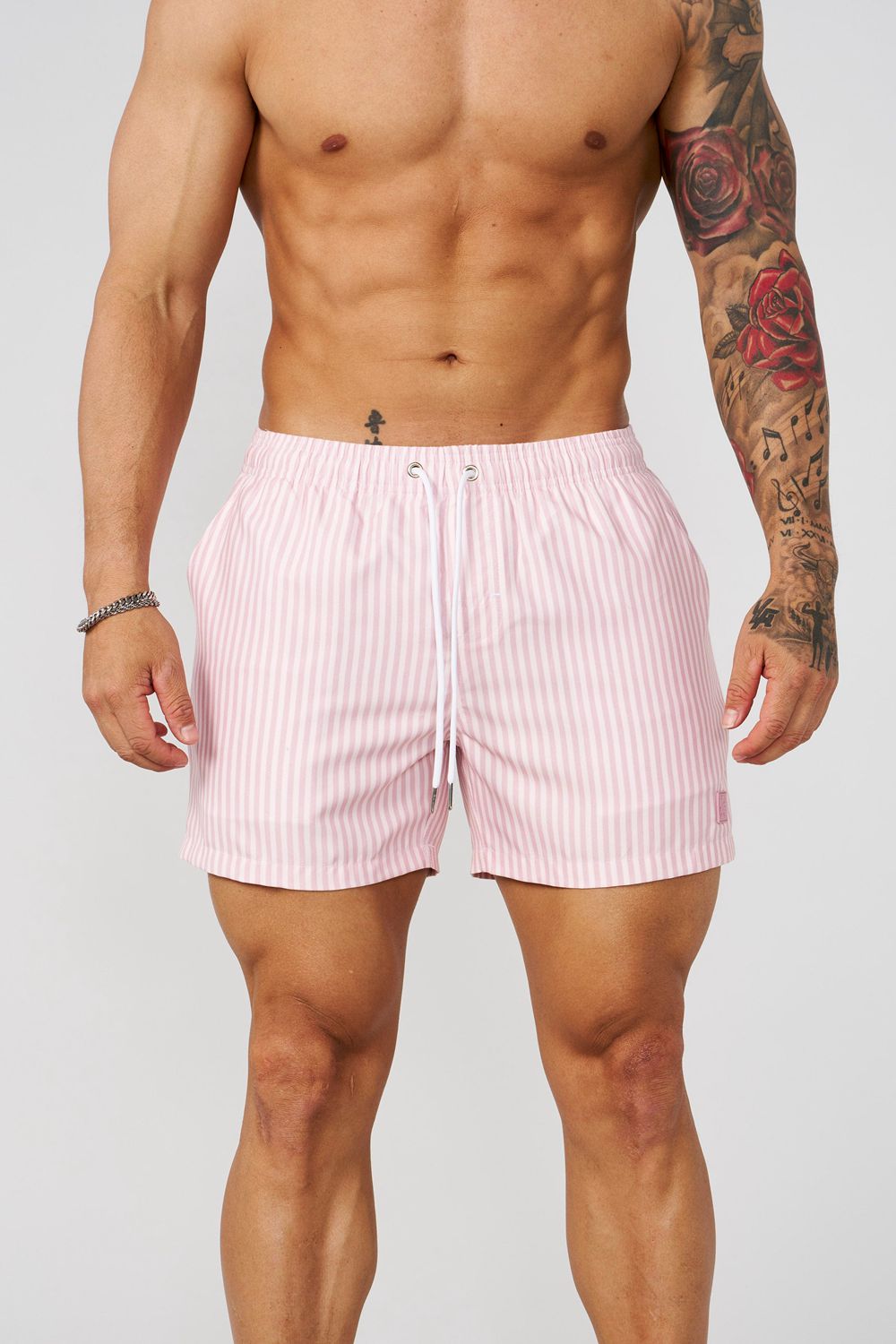 Young LA 1056 - Striped Swim Shorts Pink Canada | UBMG-92468