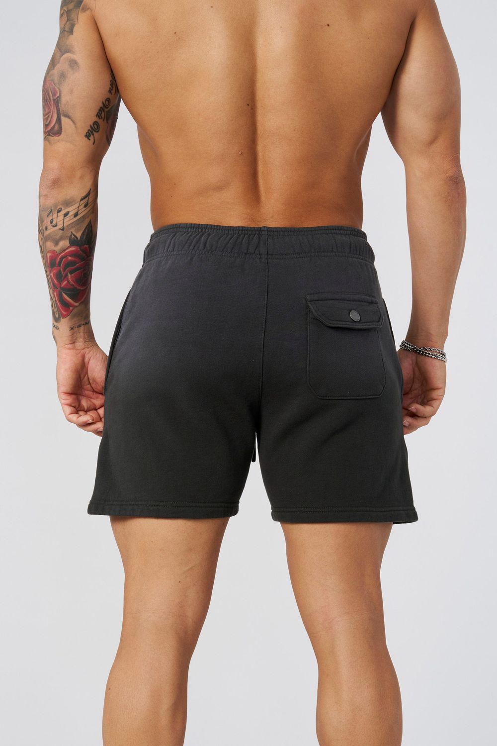 Young LA 1102 - Ultra-Soft Faded Shorts Black Canada | YLKN-87543