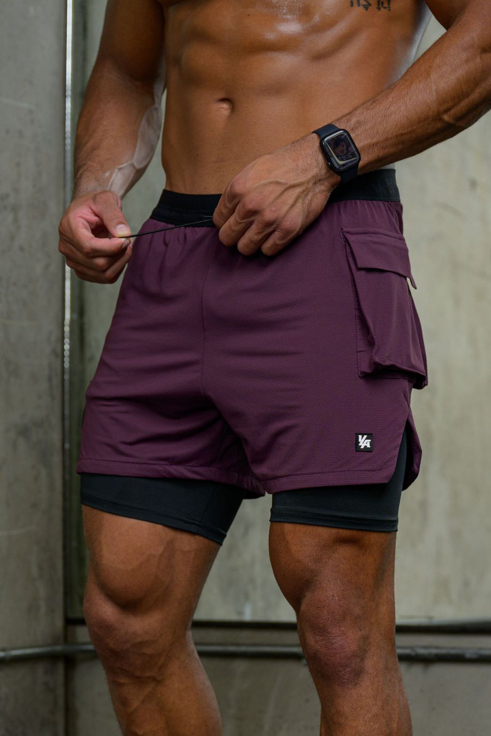 Young LA 121 Performance Line Compression Shorts Burgundy Canada | HPDL-82156