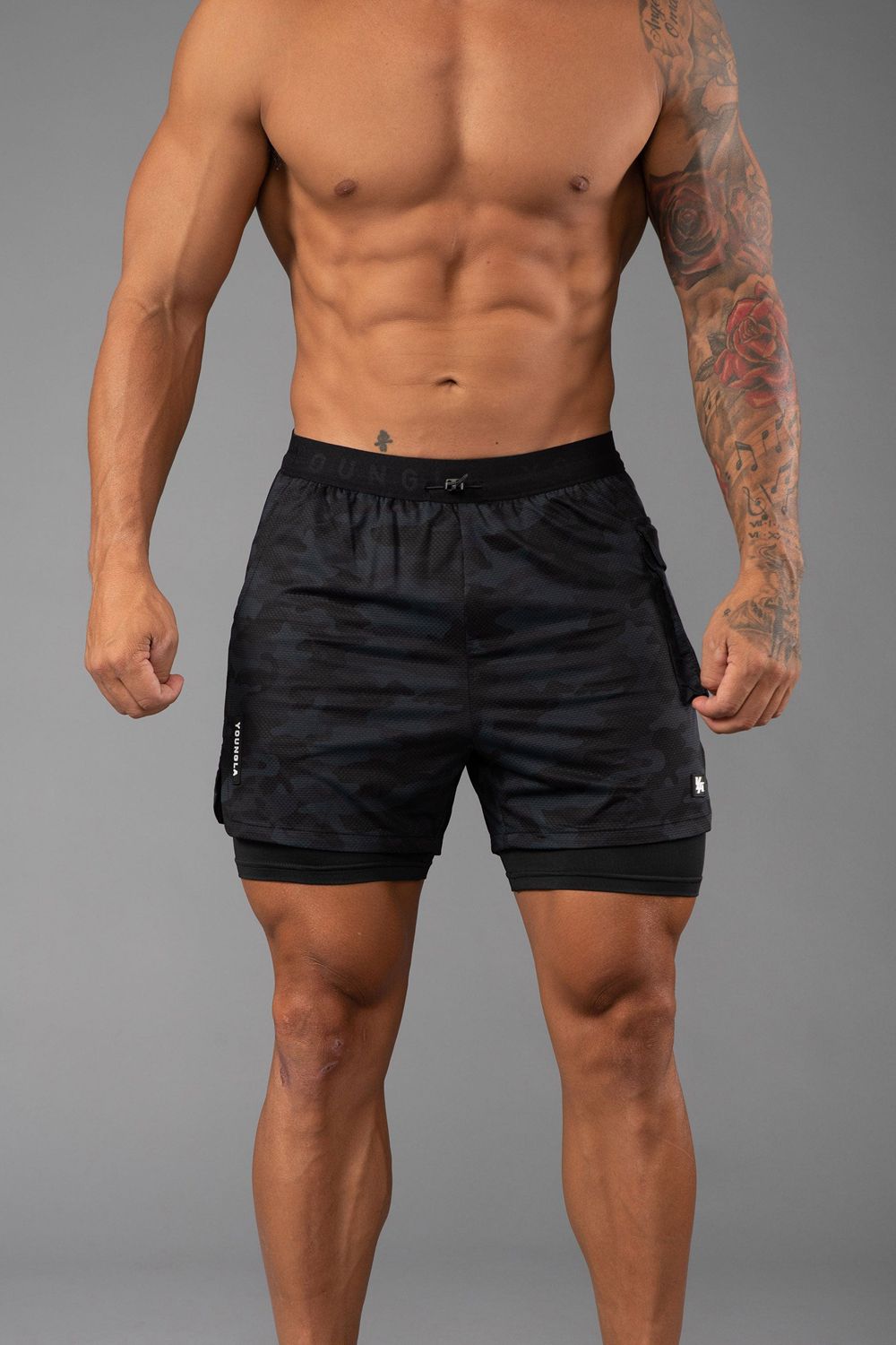 Young LA 121 Performance Line Compression Shorts Camo Canada | EKOA-95138