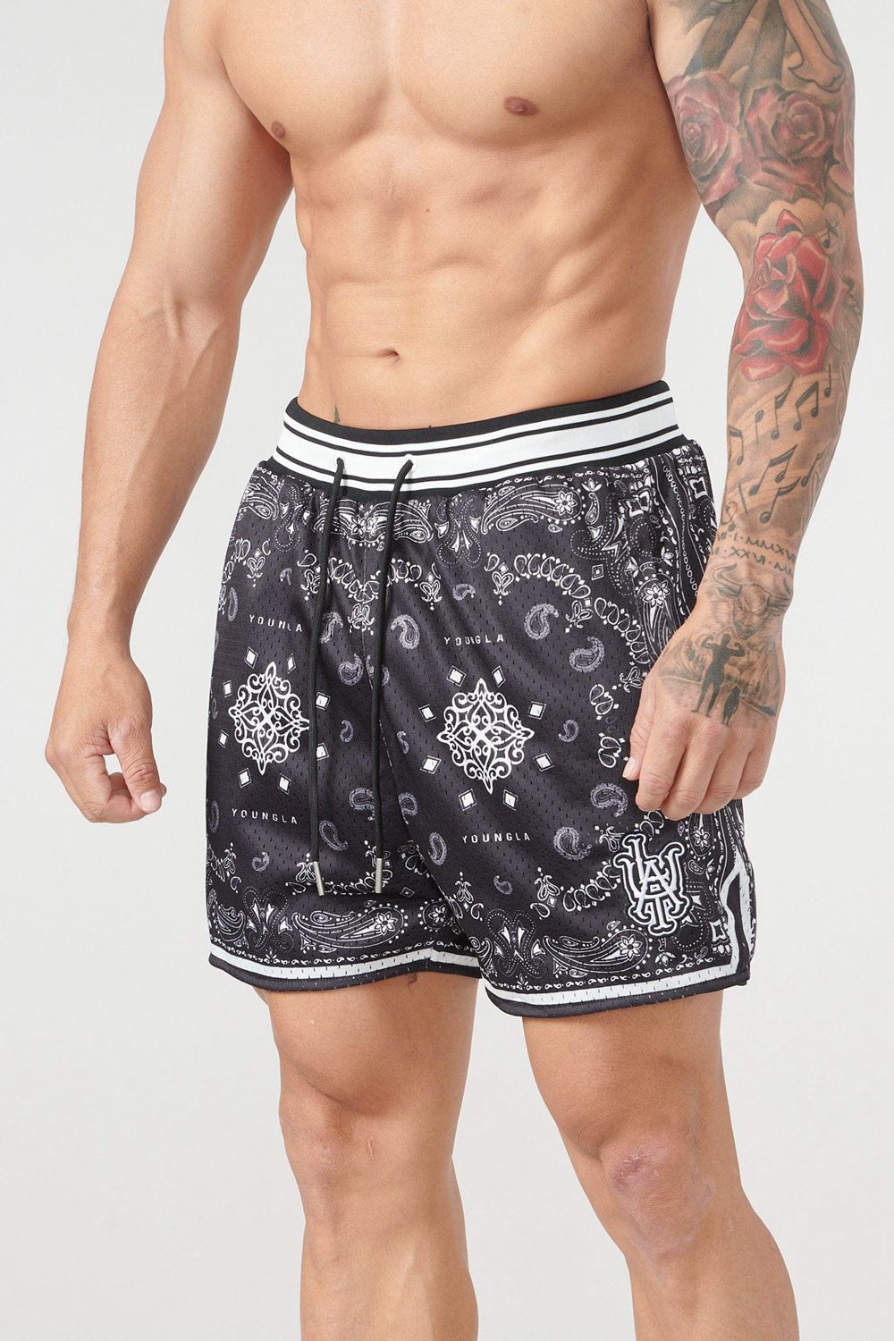 Young LA 132 Infamous Bandana Shorts Black Canada | TWAU-60214