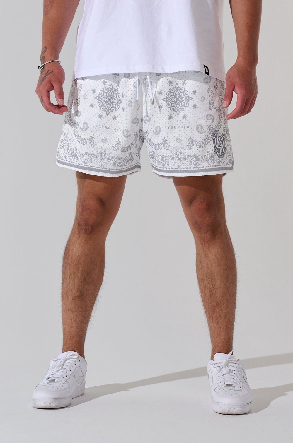 Young LA 132 Infamous Bandana Shorts Grey Canada | DKCX-76830