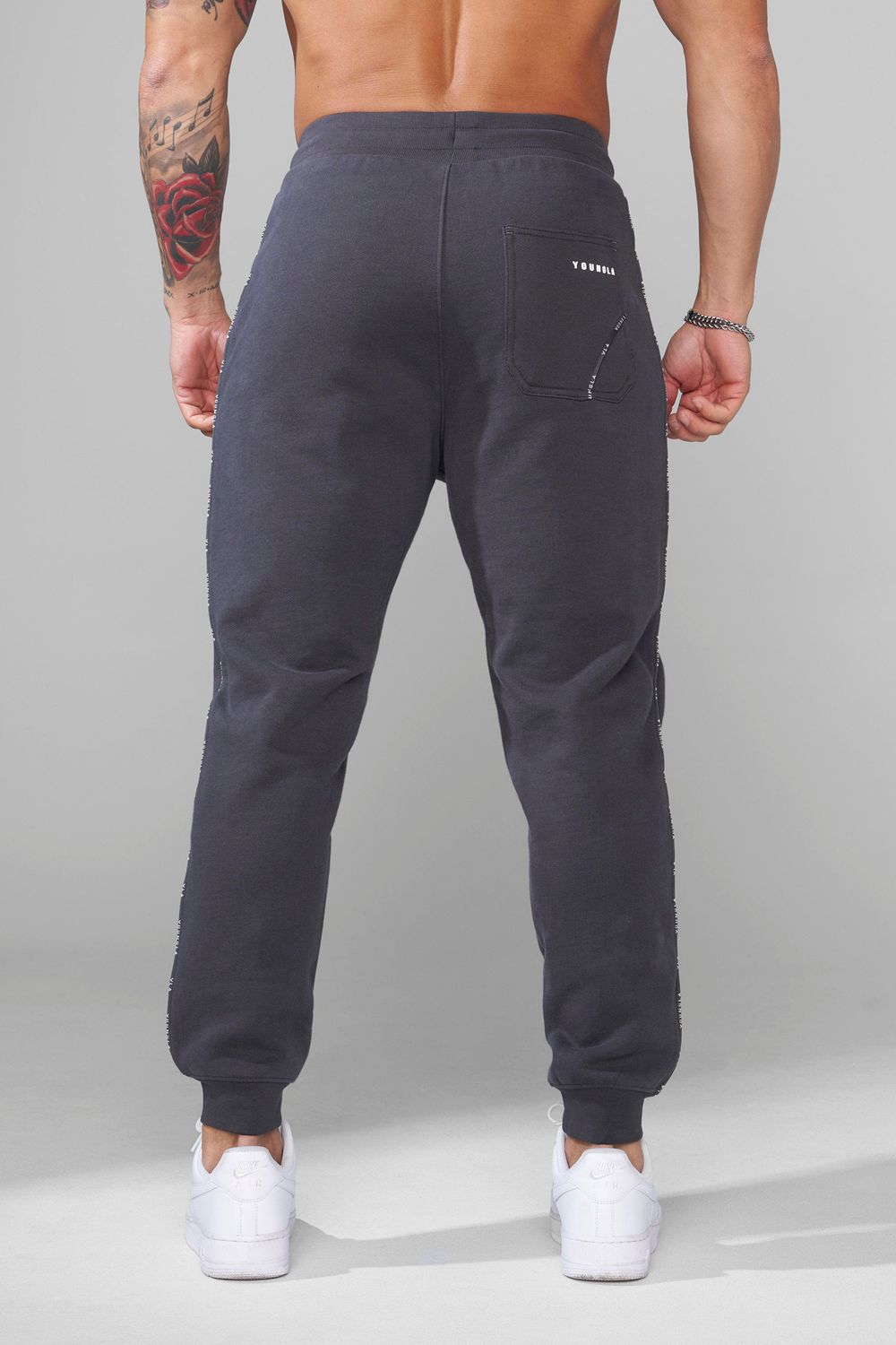 Young LA 2006 - Piping Collection - Joggers Dark Grey Canada | VWLY-72319