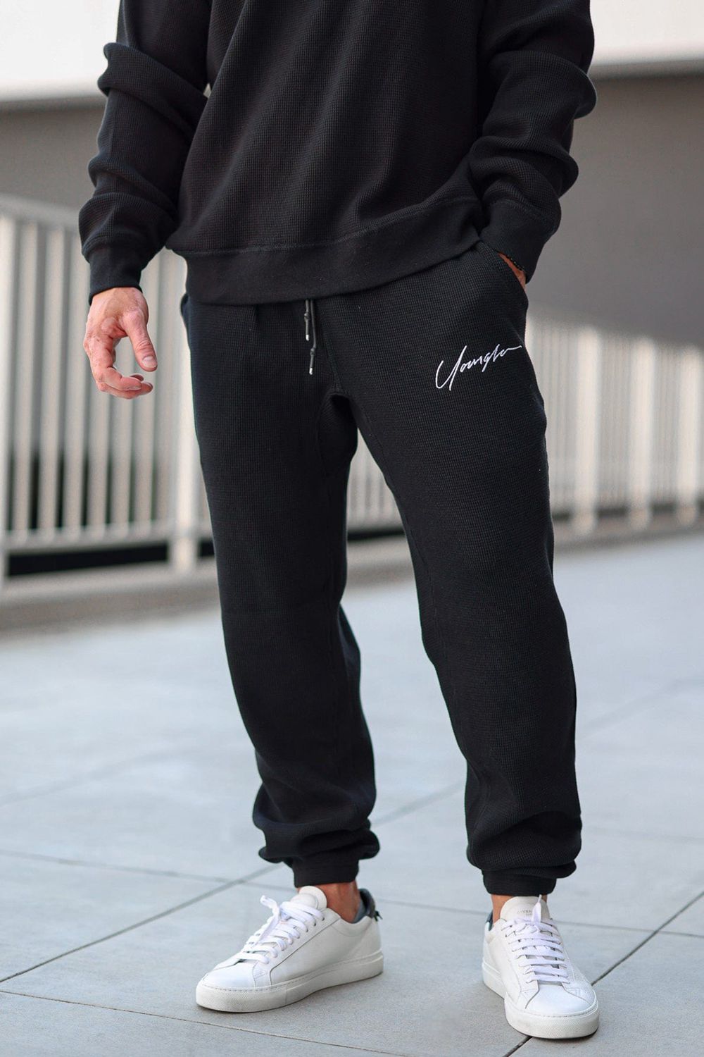 Young LA 207 Cozy Thermal Joggers Black Canada | TLUJ-04267