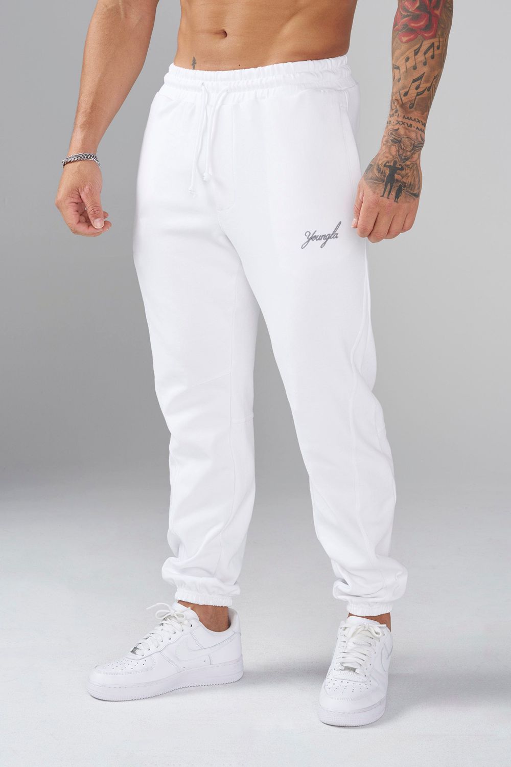 Young LA 2098 - Cloud Comfort Set - Joggers White Canada | PIFN-85409