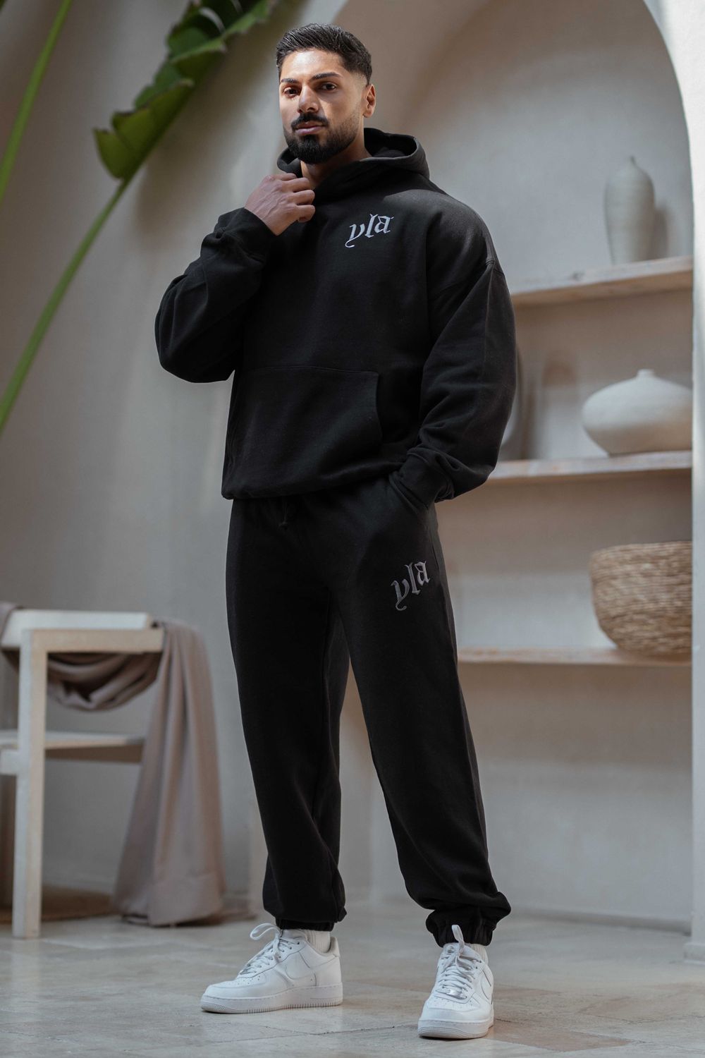 Young LA 222 - Marshmallow Joggers Black Canada | GAJW-64852