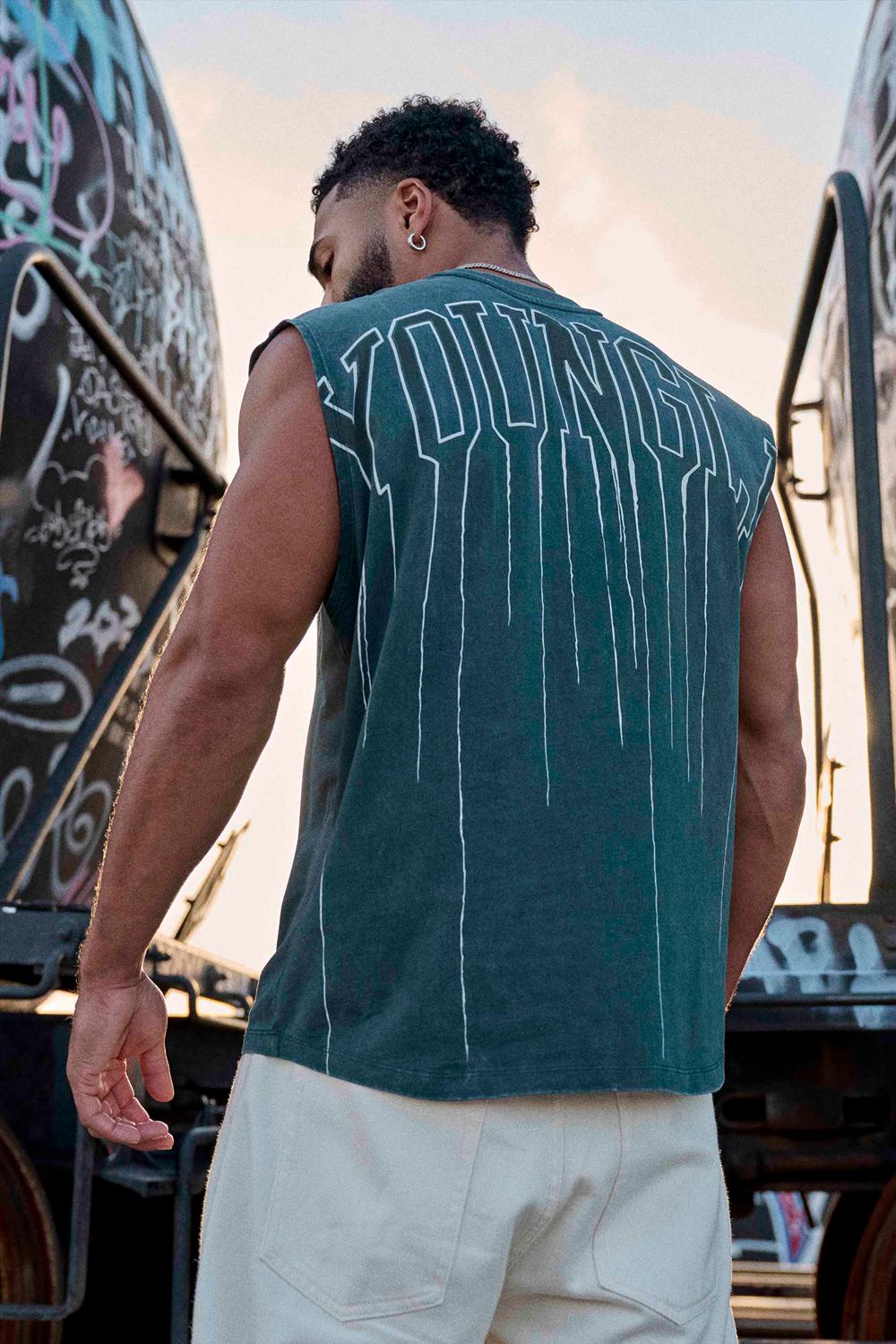 Young LA 3031 - Drip Muscle Tanks Green Canada | FDEU-30678