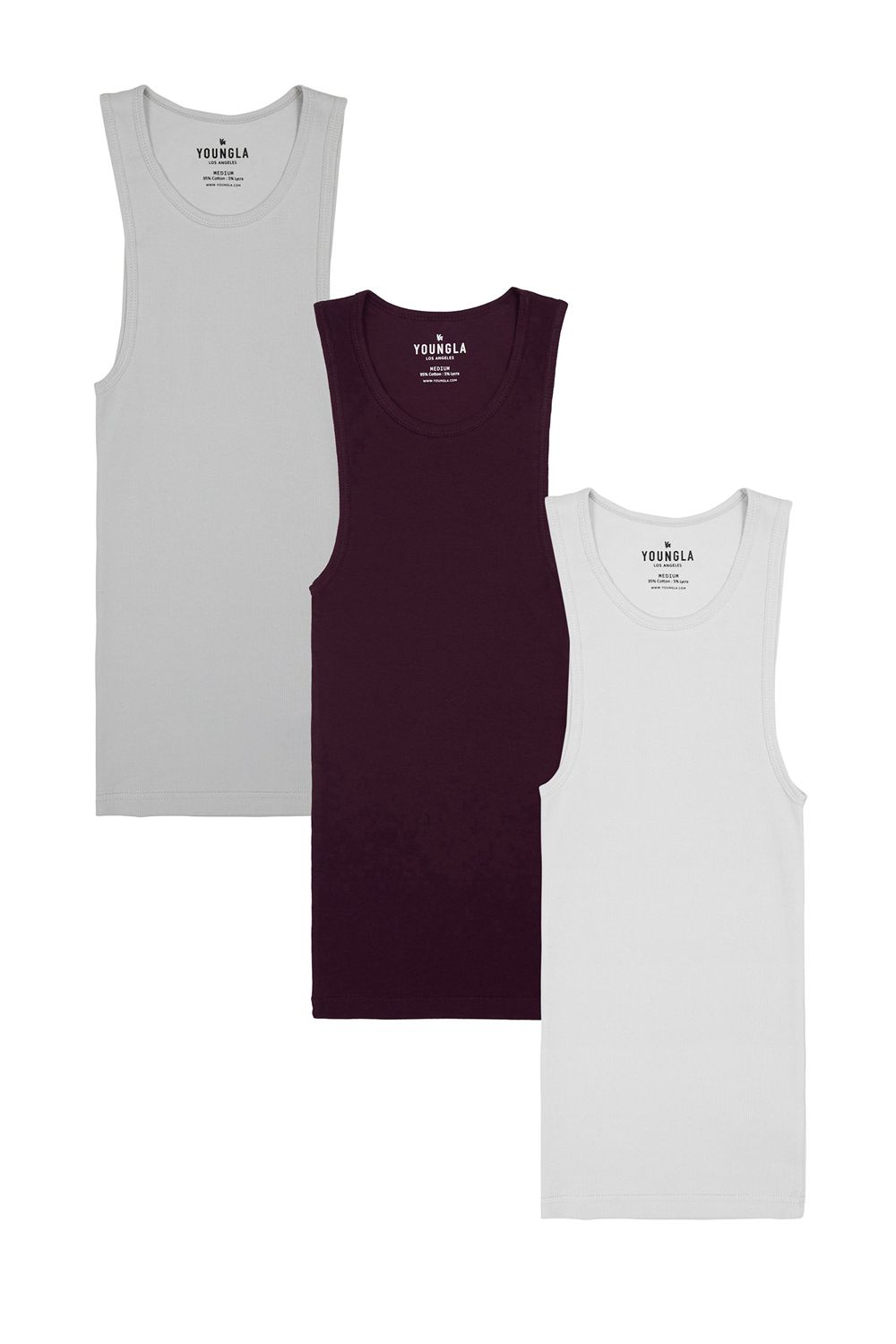 Young LA 340 Wife Lovers - 3 Pack Grey Burgundy White Canada | FYKJ-78295