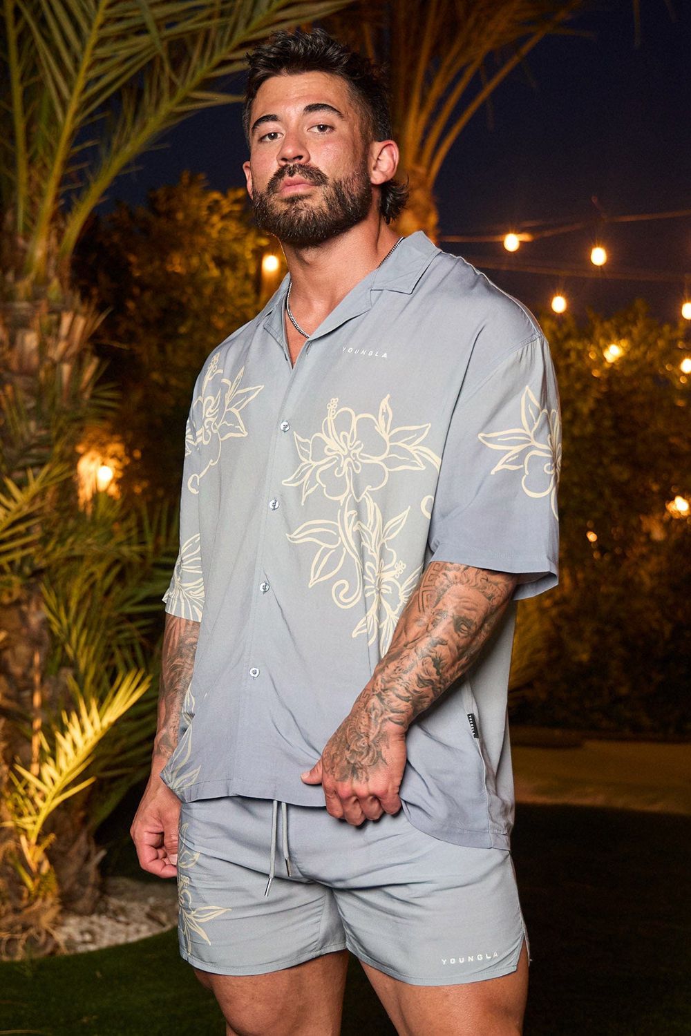 Young LA 4006 - Miami Sunset Shirts Light Blue Canada | HVNG-16098