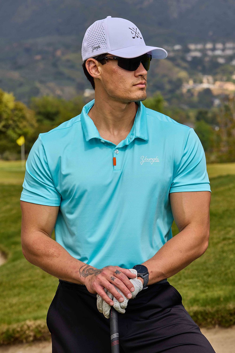 Young LA 4069 - Tee Time Golf Polos Turquoise Canada | XWEQ-42780