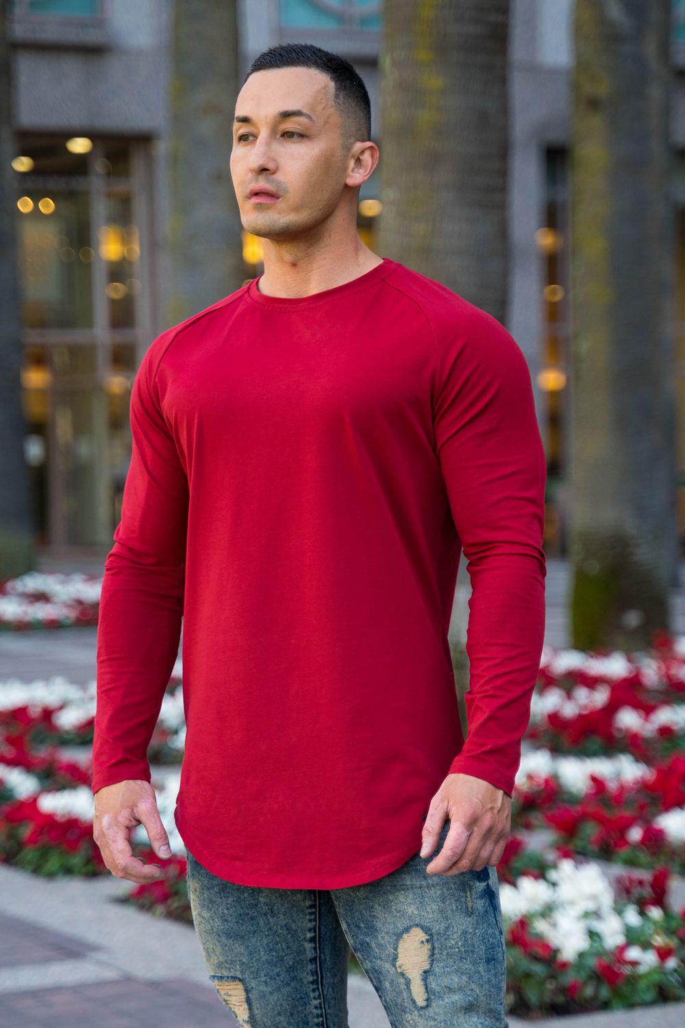 Young LA 410 Perfect Raglan Long Sleeve Shirts Red Canada | ZNLU-24816