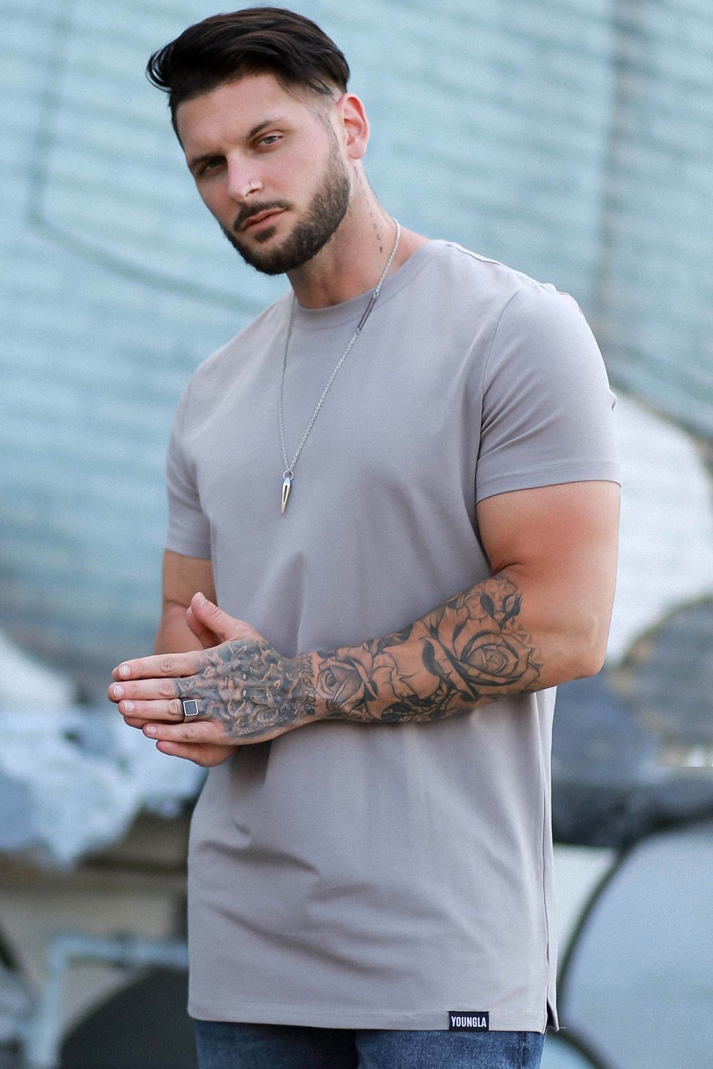 Young LA 411 Perfect Tee - Straight Bottom Grey Canada | ZYKH-23581