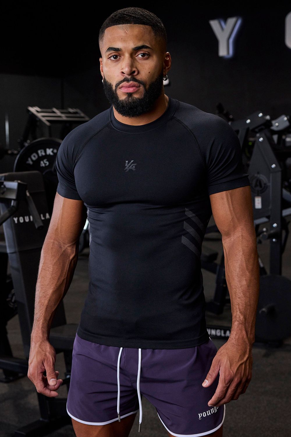 Young LA 425 - Iron Compression Tees Black Canada | GNIJ-76402