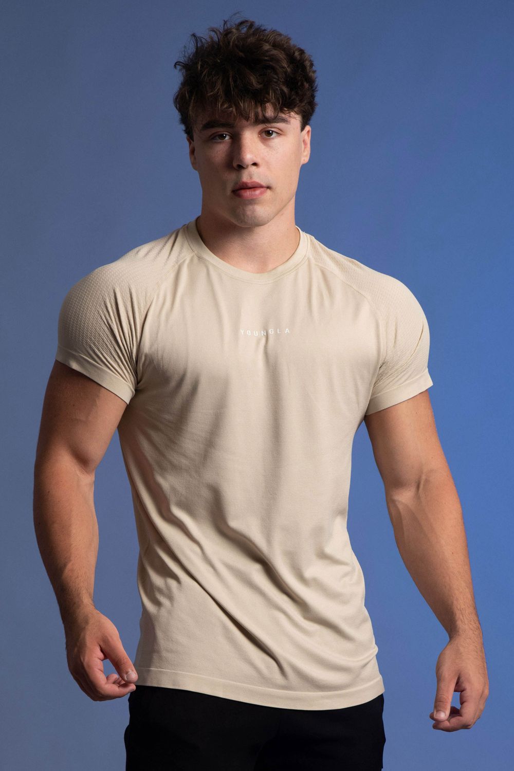 Young LA 454 New Gen Compression Tee Beige Canada | FBHM-73024