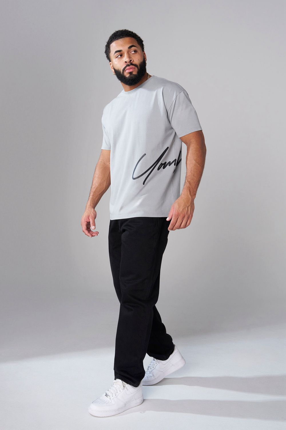 Young LA 462 - Side Signature Tees Grey Canada | YXAU-36905