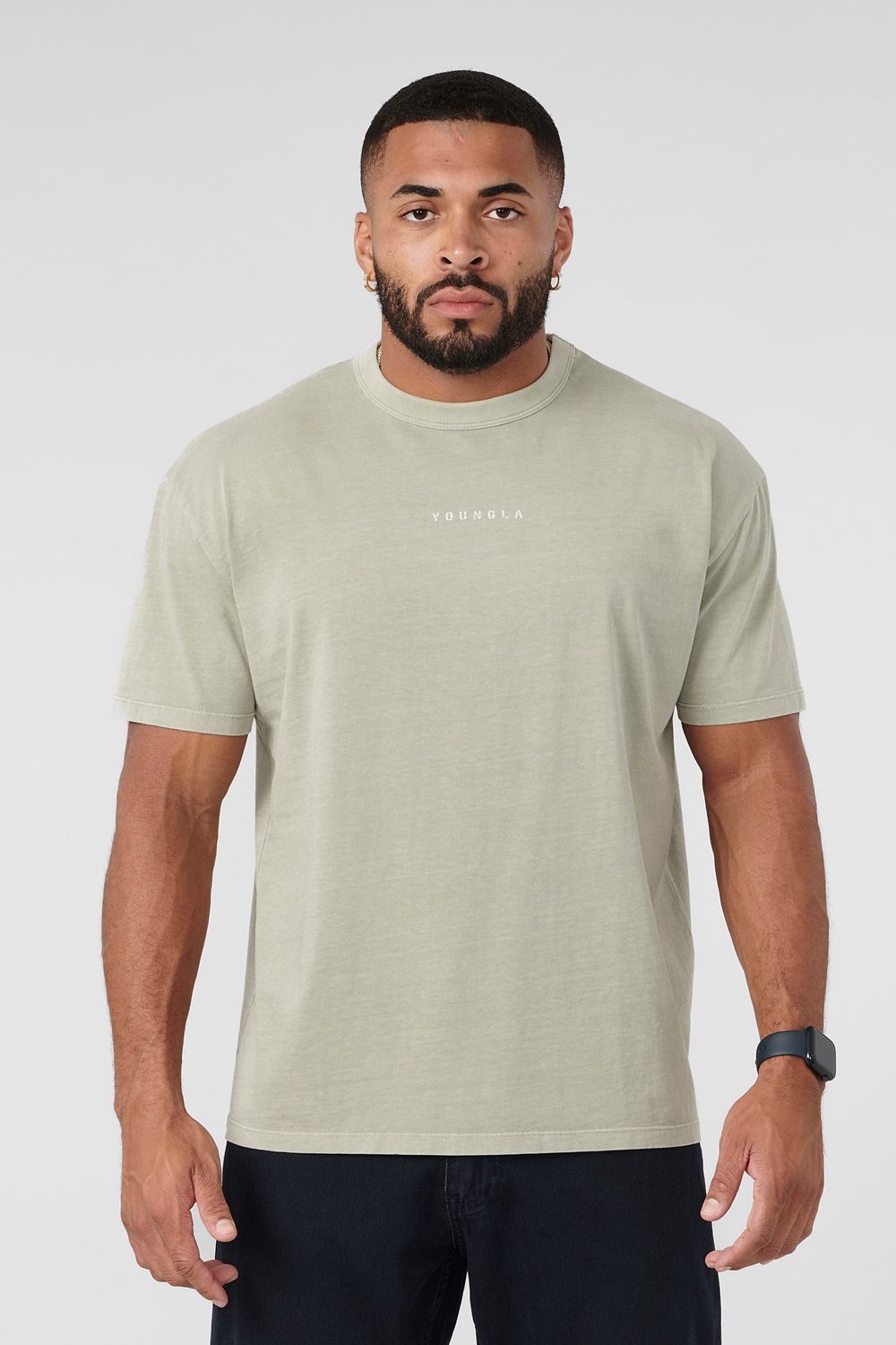 Young LA 472 - Mellow Logo Tees Olive Canada | NBLX-13698