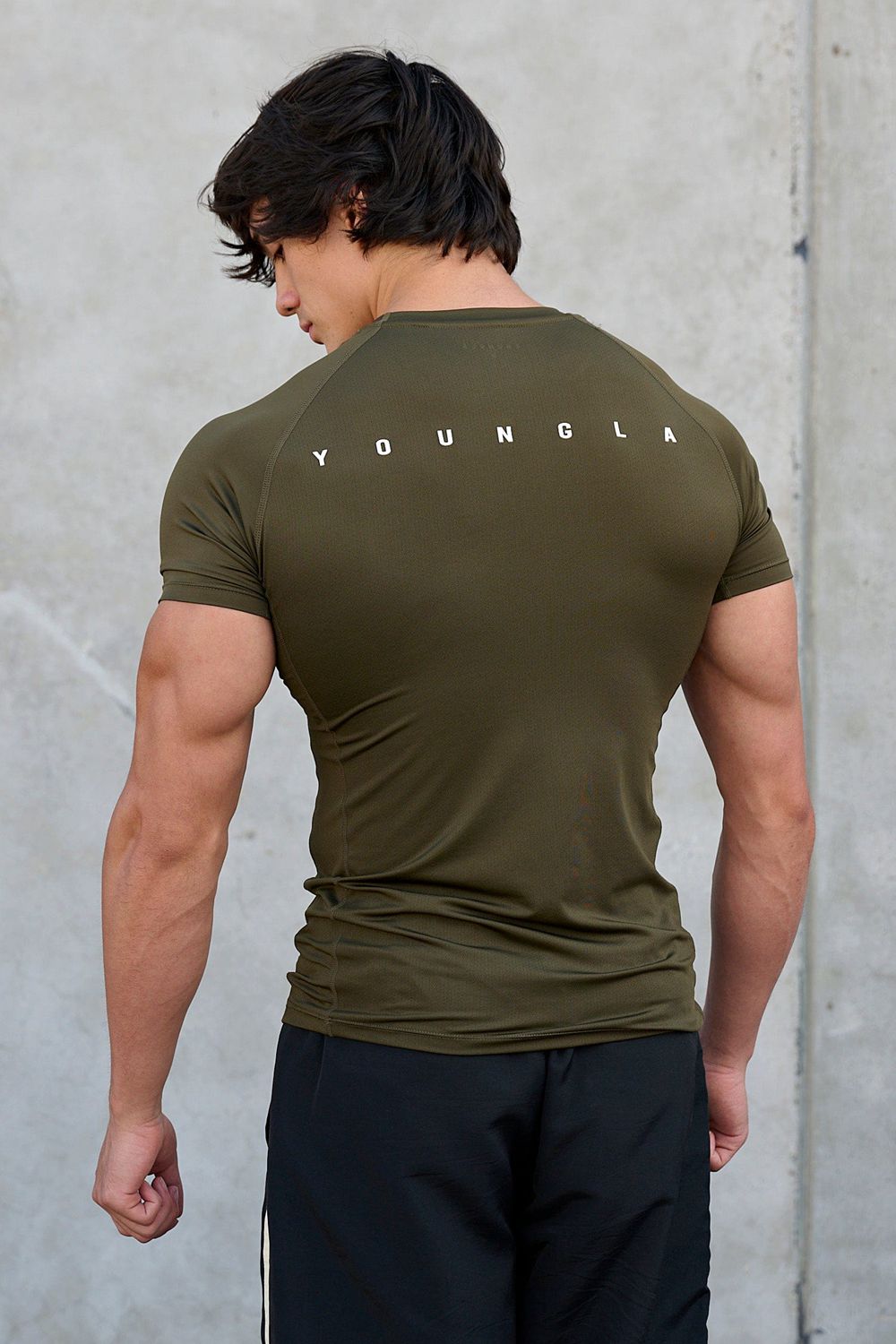 Young LA 474 - Speed Compression Tees Olive Canada | AVUS-61934