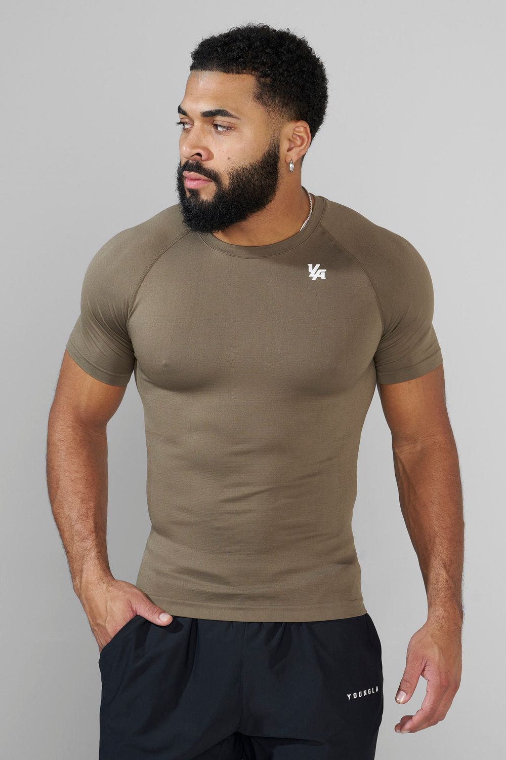 Young LA 477 - Combat Compression Tees Olive Canada | AZMF-27560