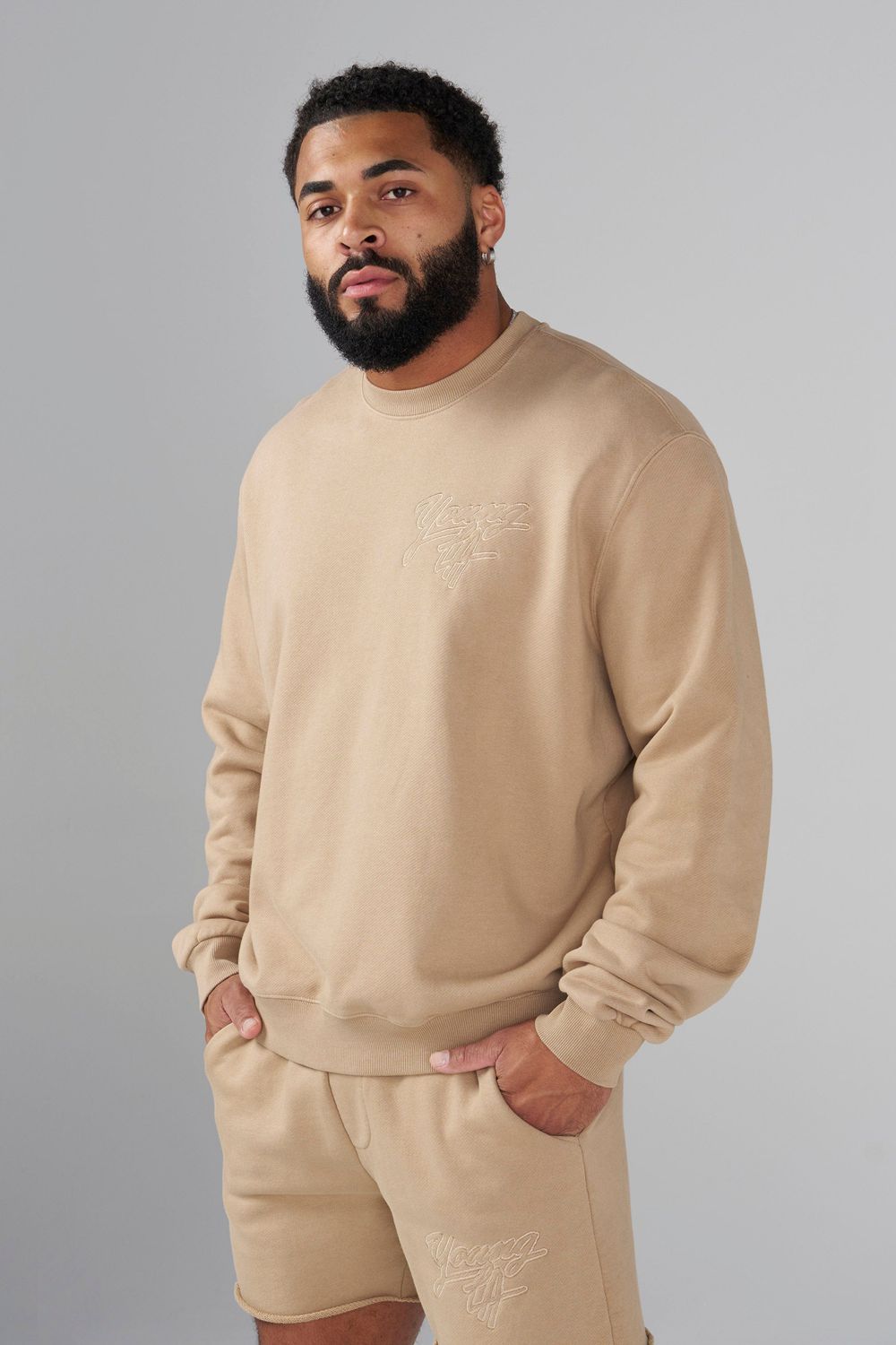 Young LA 5092 - Effortless Sets - Crewnecks Khaki Canada | QEHO-57034