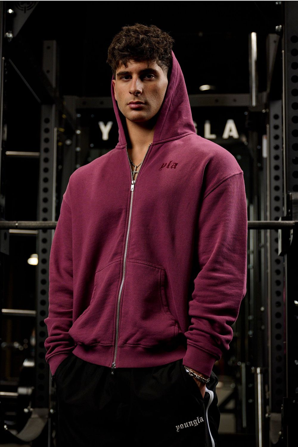 Young LA 514 - Monarch Zip-Up Hoodie 2.0 Burgundy Canada | BHLJ-70968