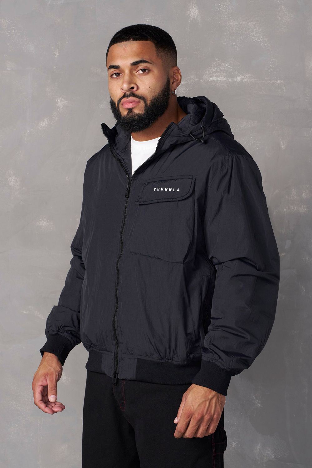 Young LA 525 - Rain Day Jacket Black Canada | YFRI-69714