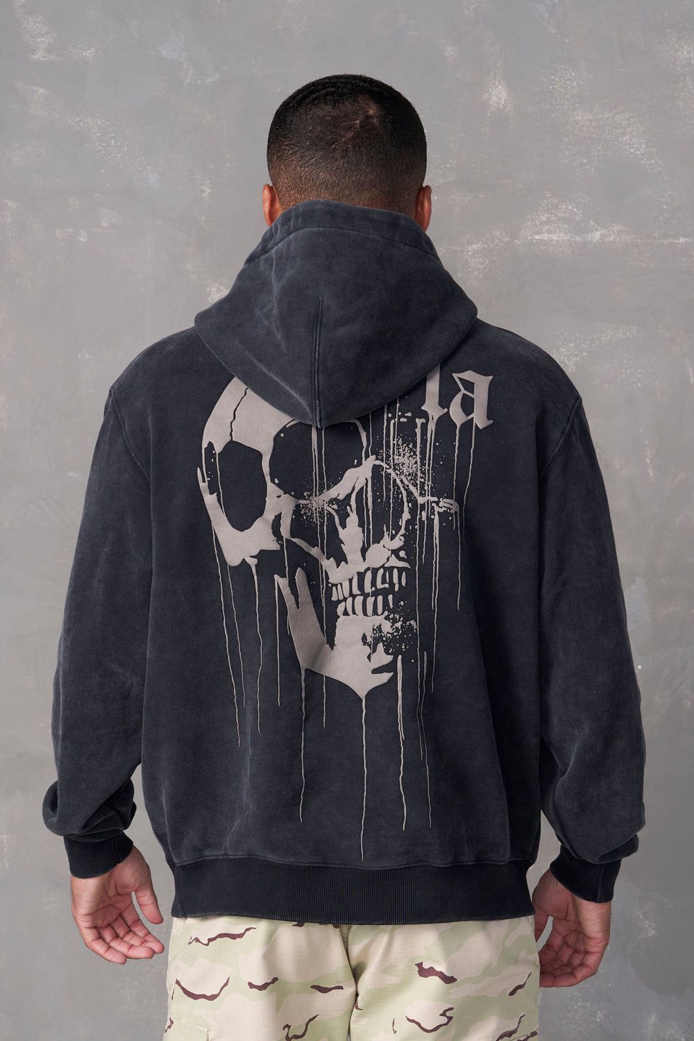 Young LA 551 - Drippy Skull Hoodie Black Canada | OCWS-47659