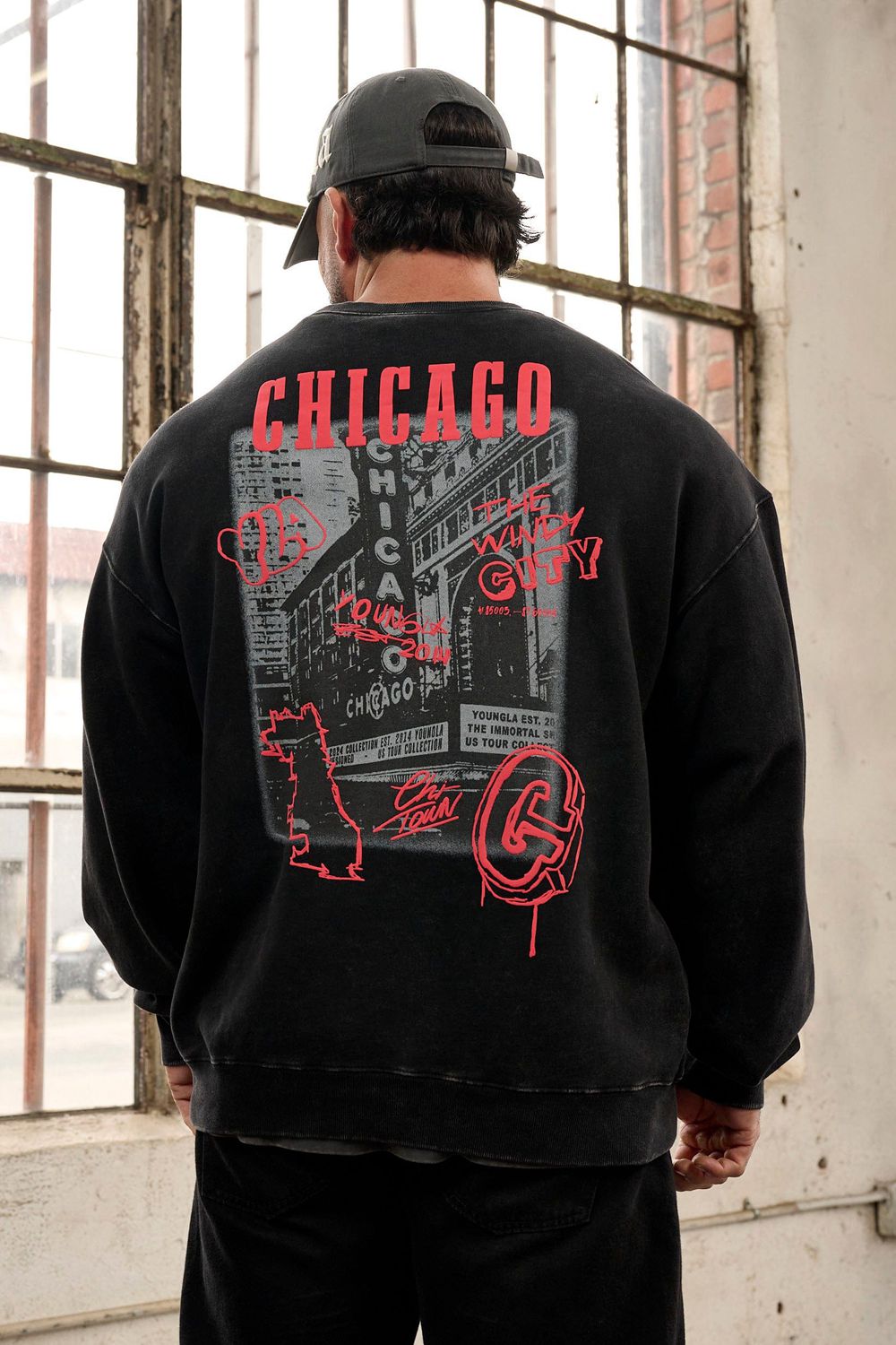 Young LA 565 - Us Tour Crewnecks Black Canada | PBSW-40936