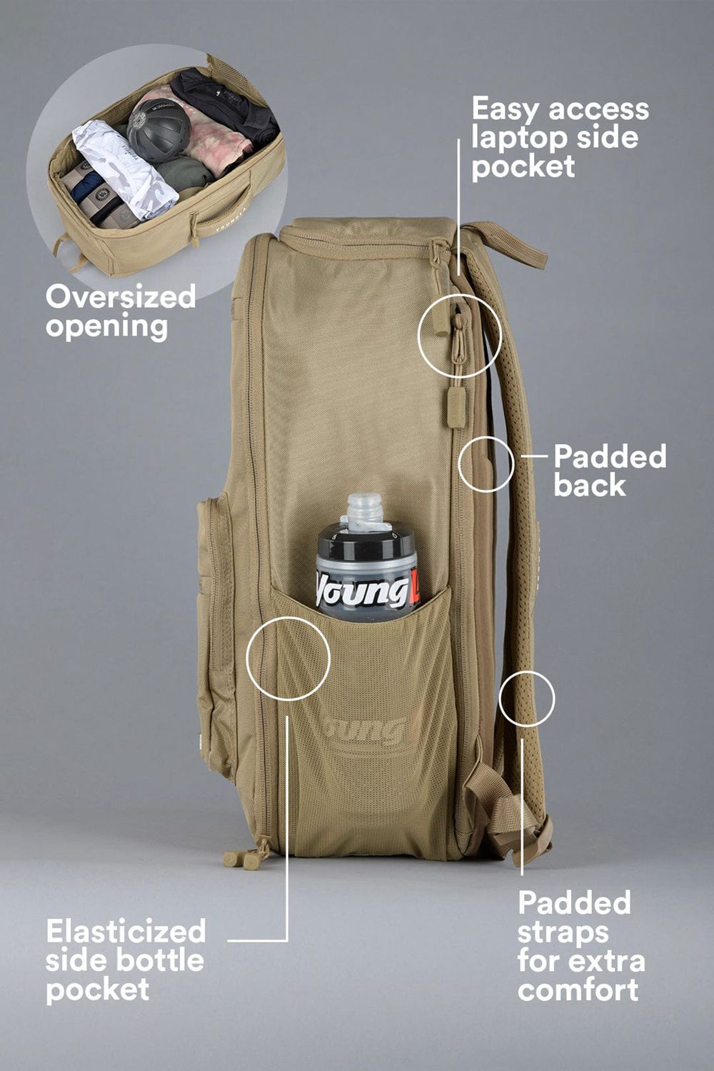 Young LA 730 Expedition Backpacks Khaki Canada | ZFER-16590