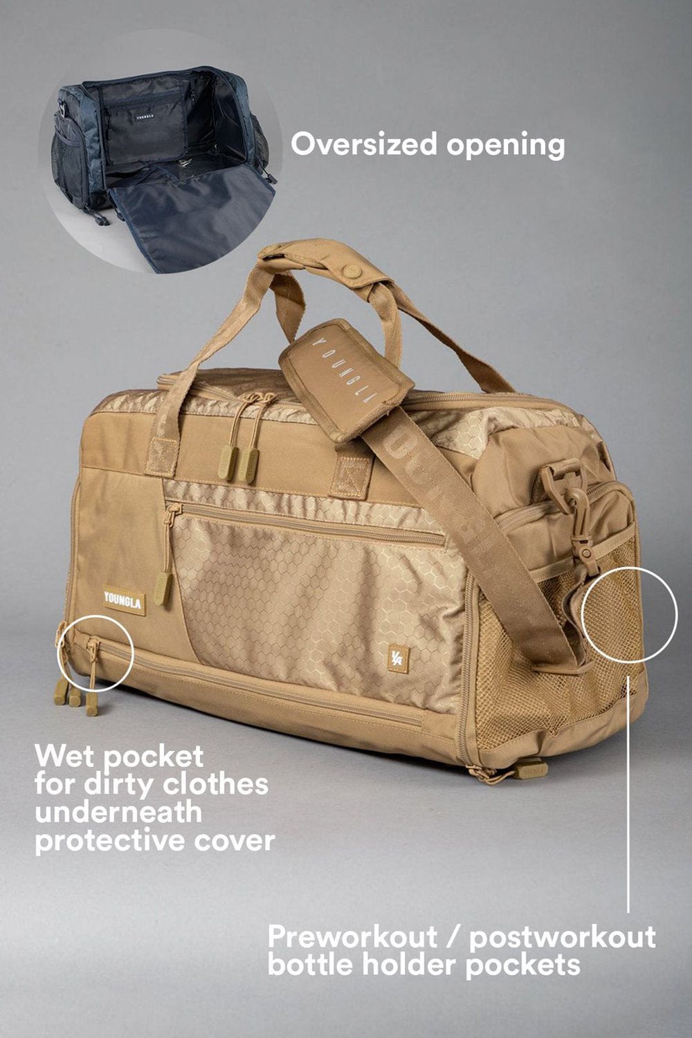 Young LA 740 Elite Duffle Bags Khaki Canada | IUFG-40625