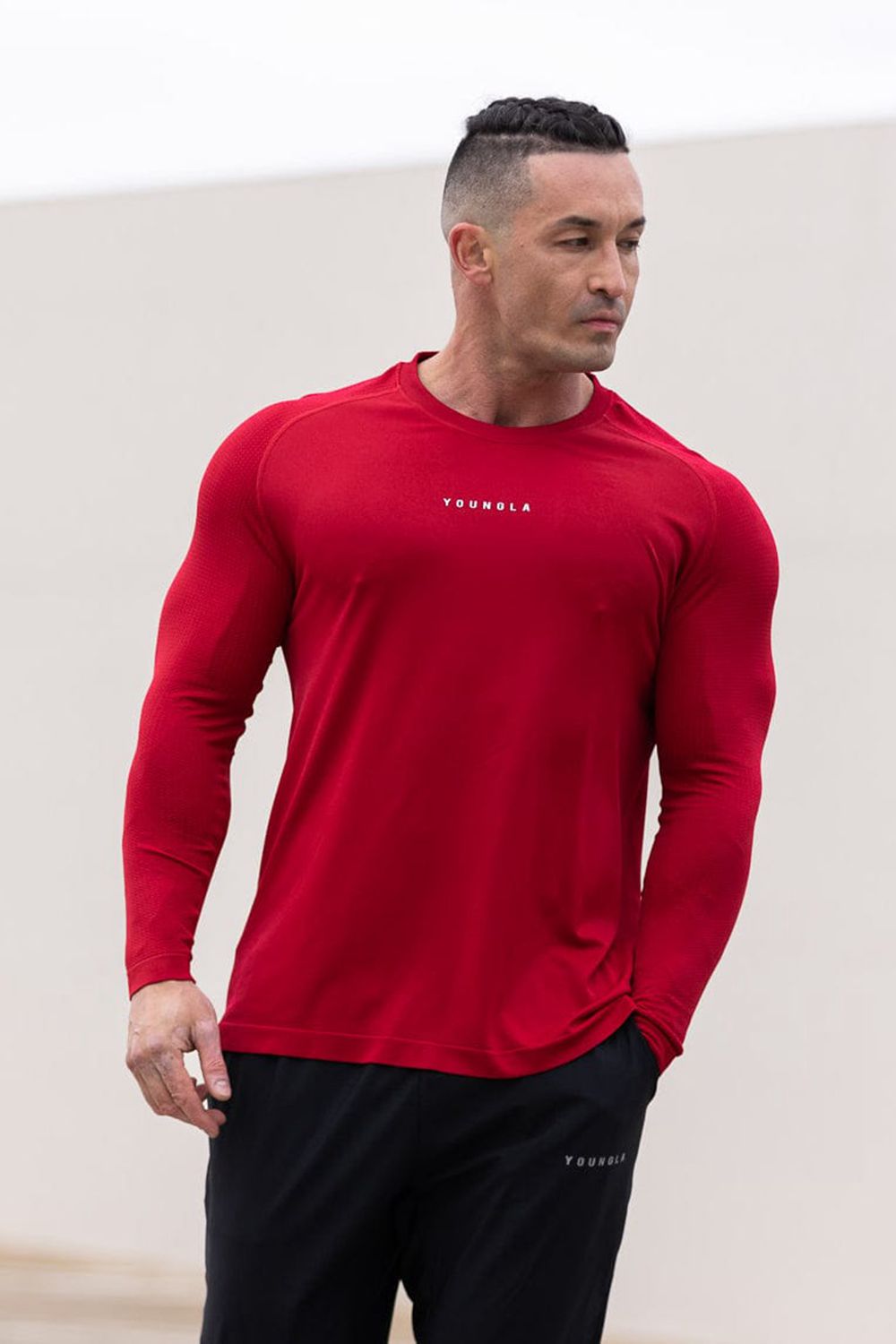 Young LA 823 New Gen Compression Longsleeves Red Canada | ASRN-46301