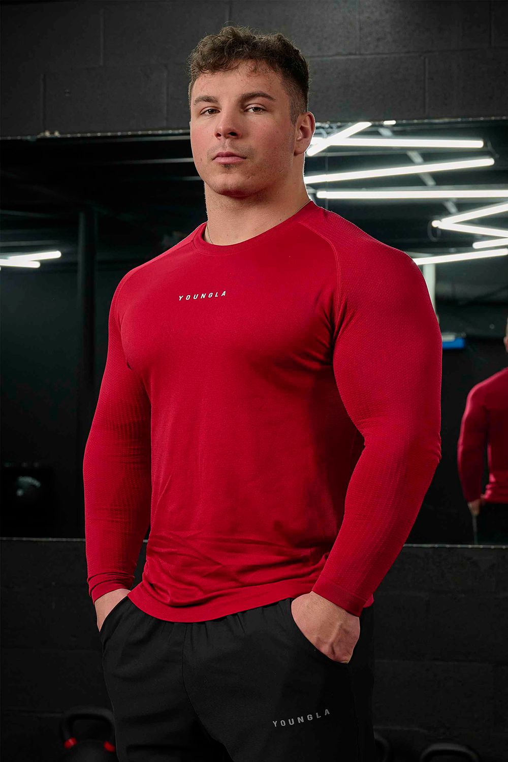 Young LA 823 New Gen Compression Longsleeves Red Canada | ASRN-46301