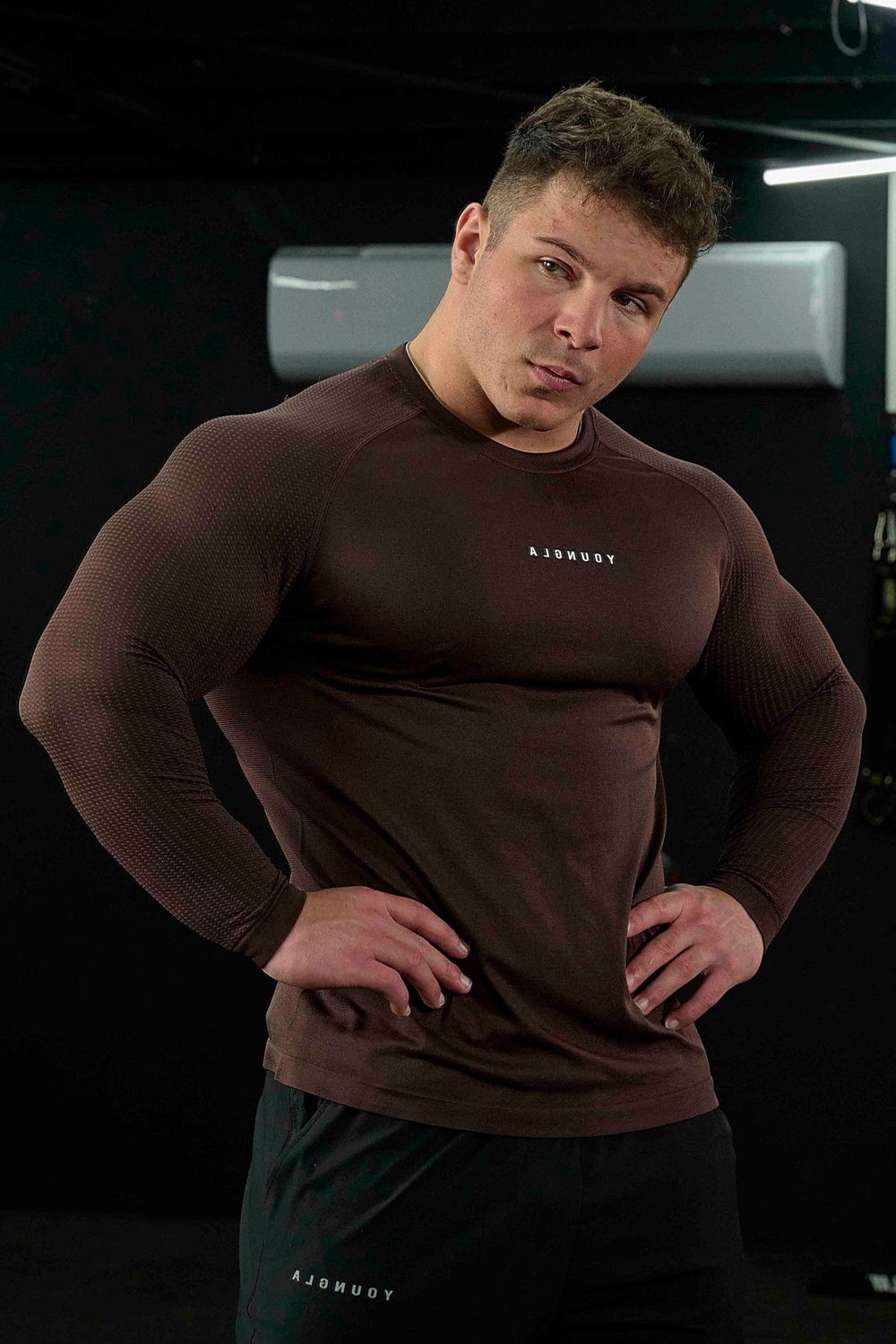 Young LA 823 New Gen Compression Longsleeves Dark Brown Canada | UXNG-45013