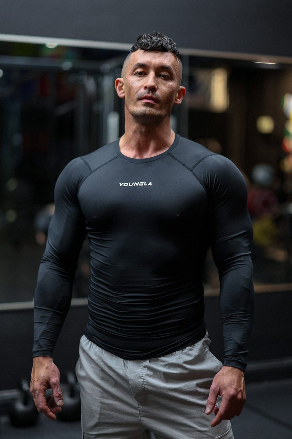 Young LA 830 - Flexfit Compression Longsleeves Black Canada | XGYB-02483