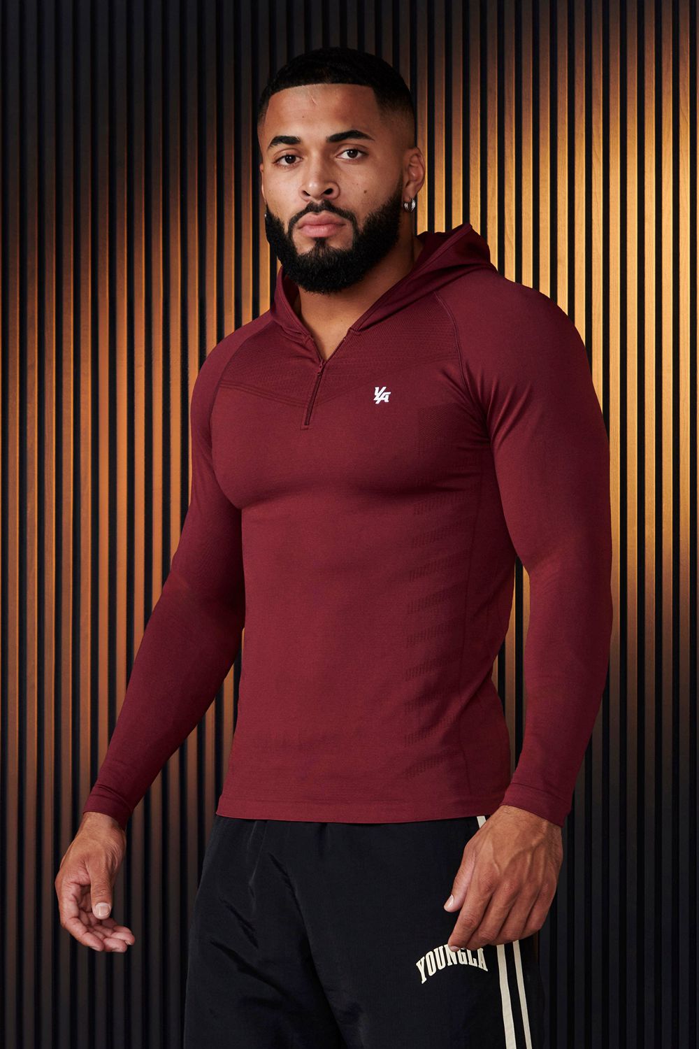 Young LA 832 - Supervillain Compression Hoodies Burgundy Canada | VRYA-75031