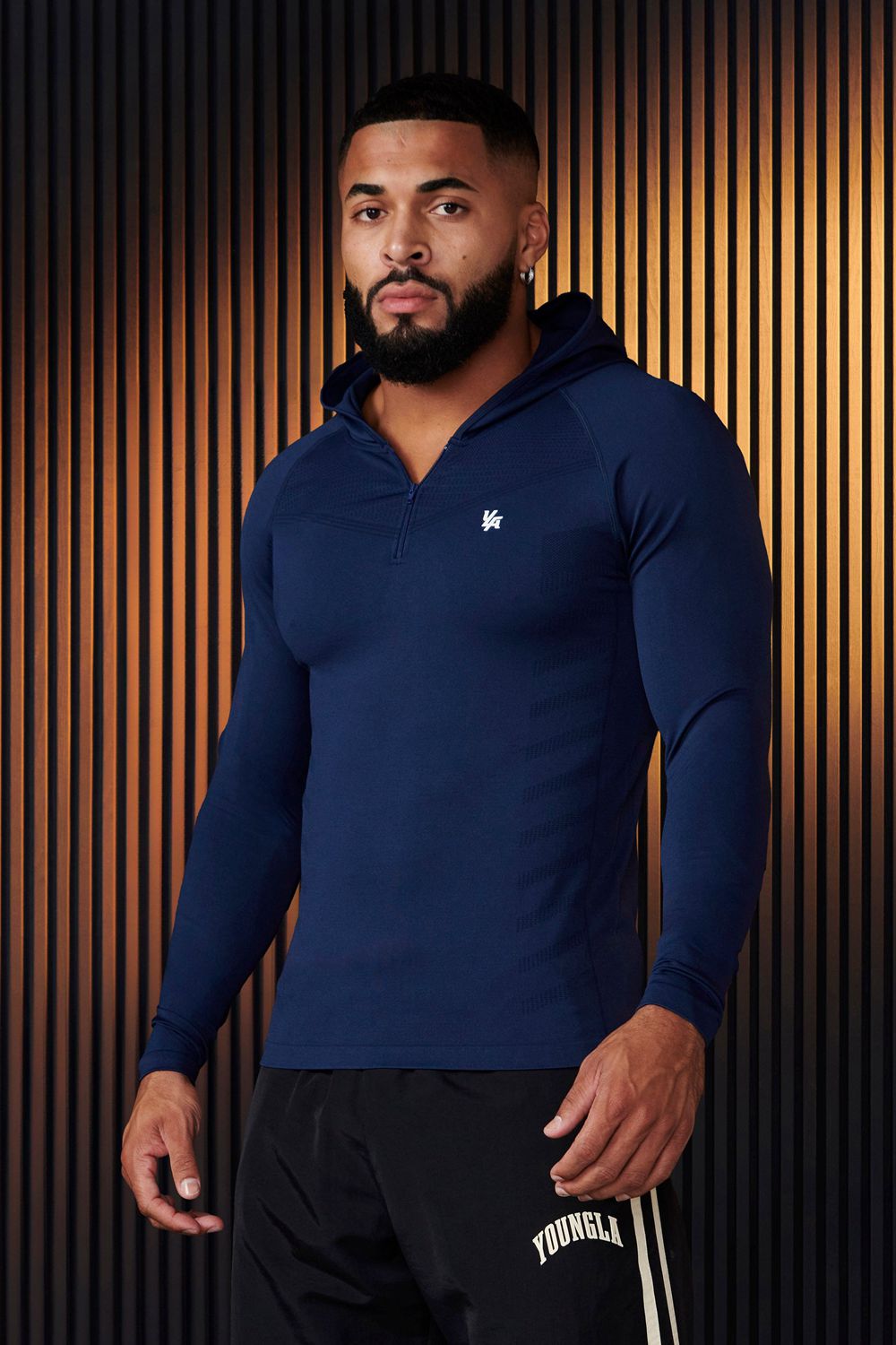 Young LA 832 - Supervillain Compression Hoodies Dark Blue Canada | BZEG-01634