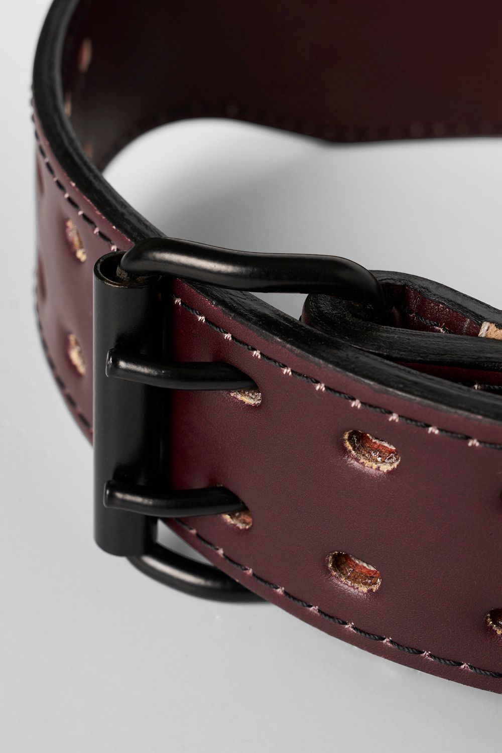 Young LA 902 - 8mm Leather Belts Burgundy Canada | DPEL-95127