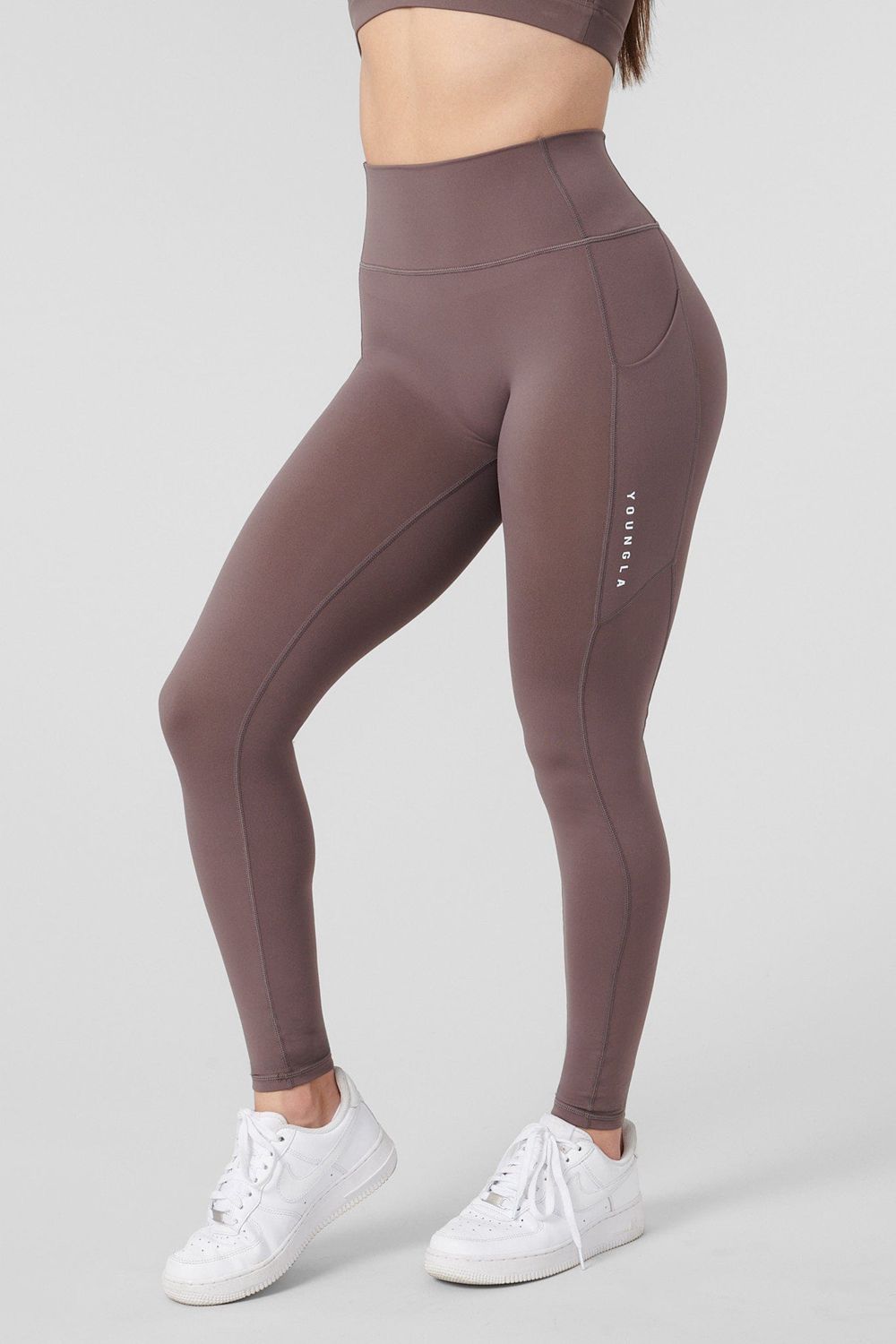 Young LA W214 Power Leggings Brown Canada | GKER-46815