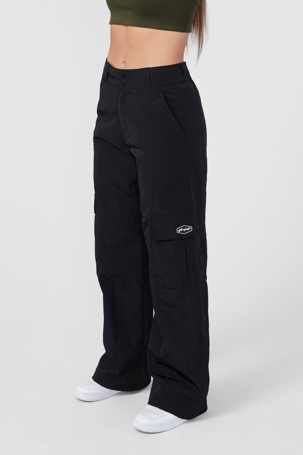 Young LA W222 Retro Cargo Joggers Black Canada | INPB-48305