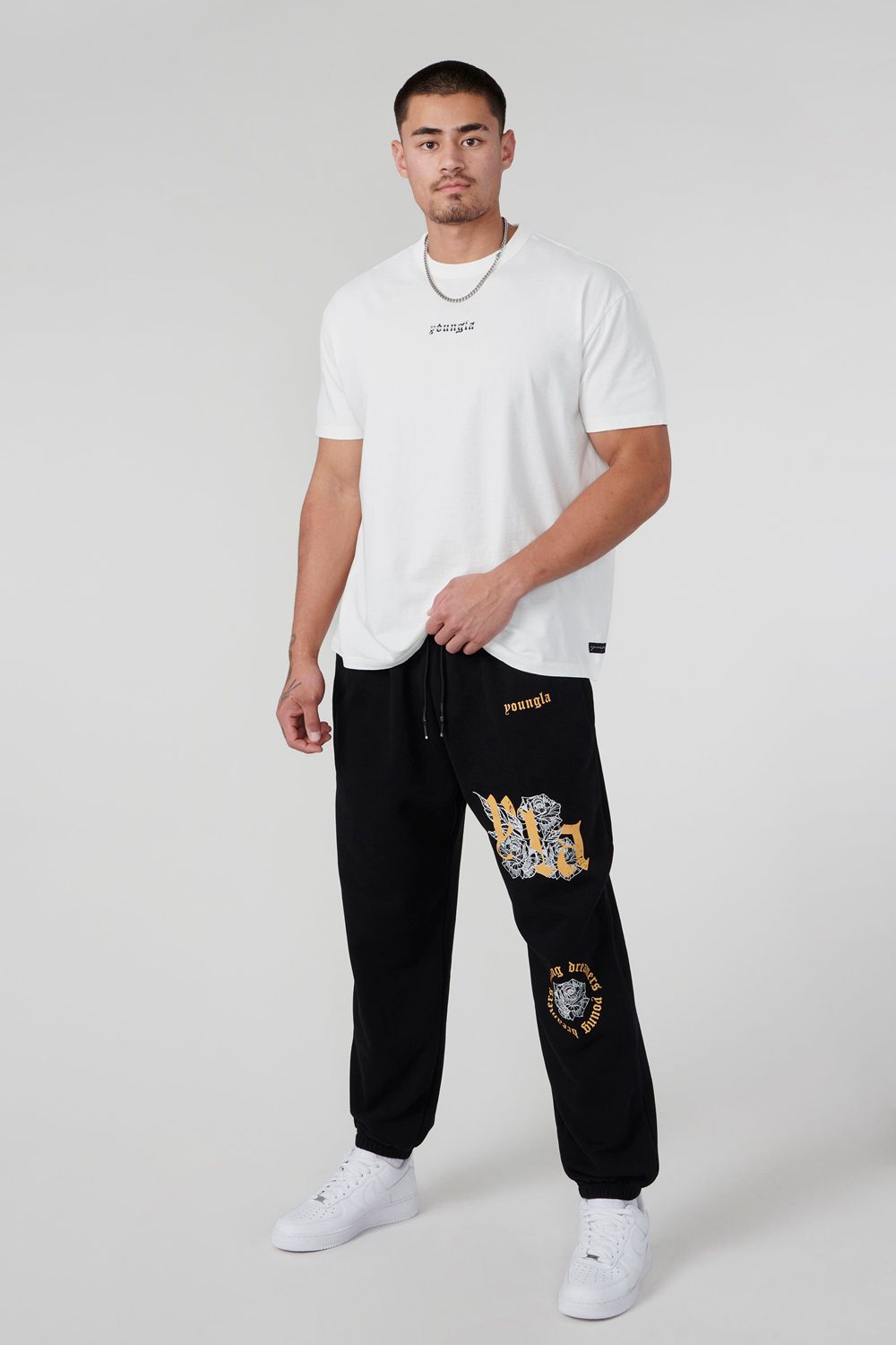 Young LA W224 Rose Joggers Black Canada | JXBC-12836