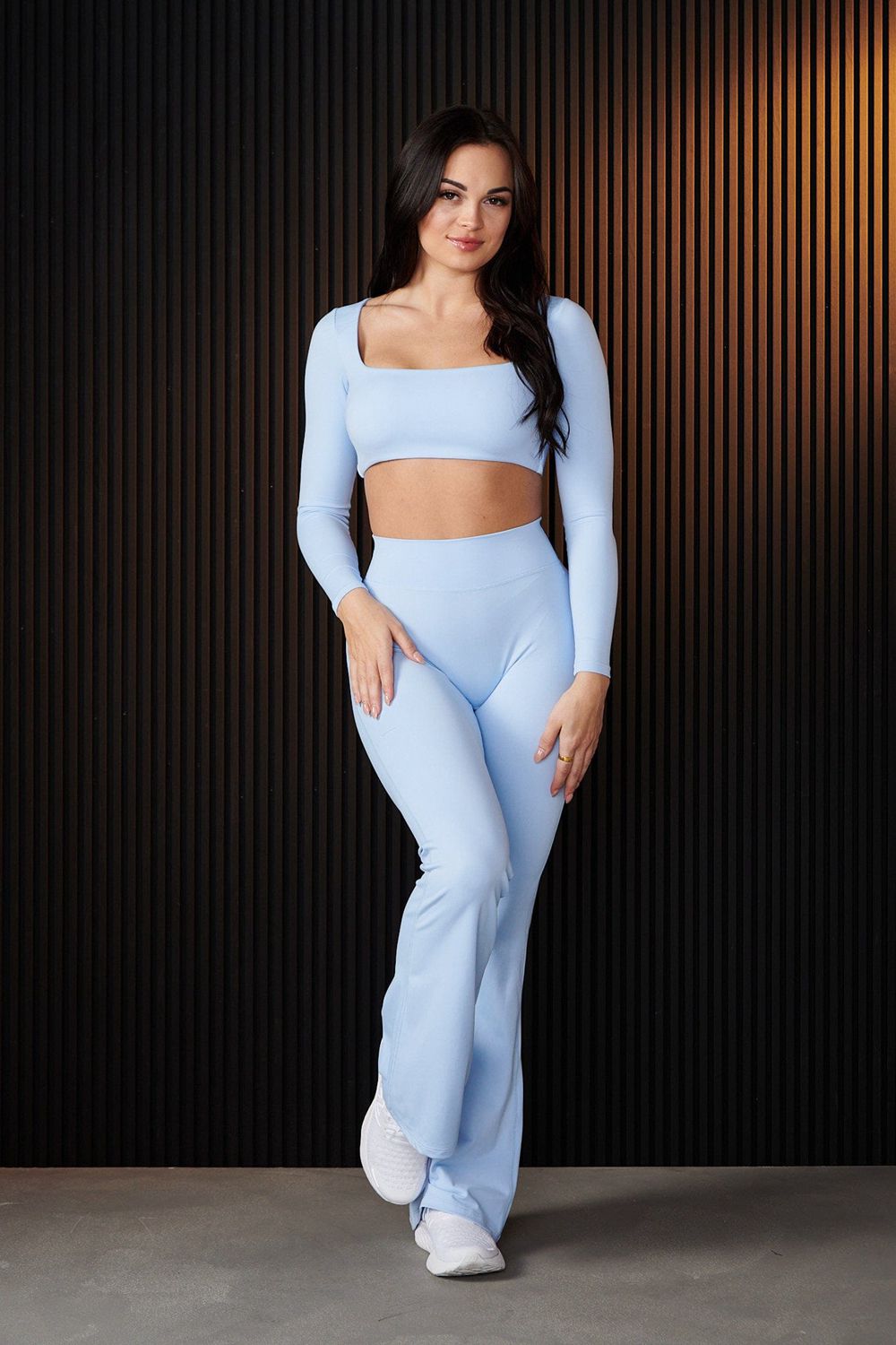 Young LA W227 - Curve Flare Leggings Blue Canada | NMFE-70614