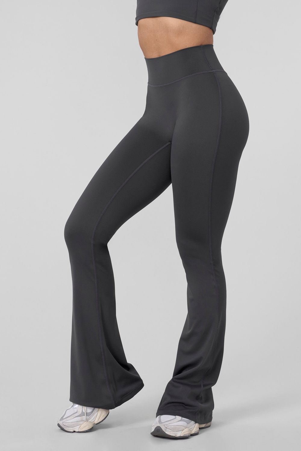 Young LA W227 - Curve Flare Leggings Grey Canada | PYBQ-64510