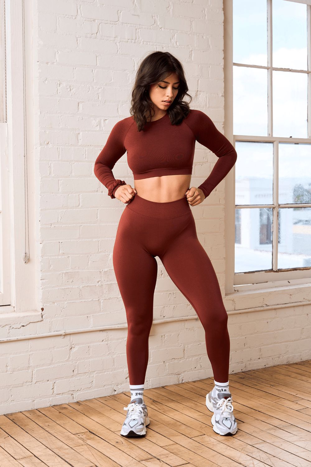 Young LA W233 - Curve Seamless Legging Burgundy Canada | TAWO-46271