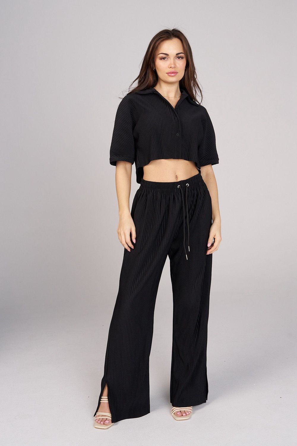 Young LA W244 Aria Pleated Pants Black Canada | KPBJ-07986