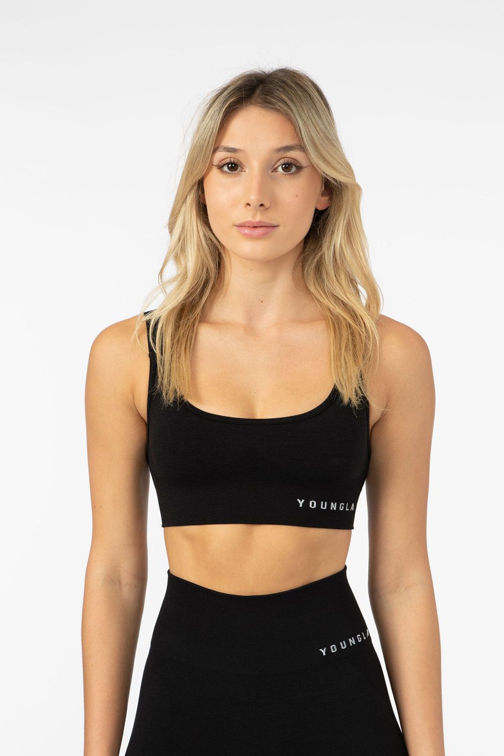 Young LA W308 Seamless Sports Bra Black Canada | DXZS-78460