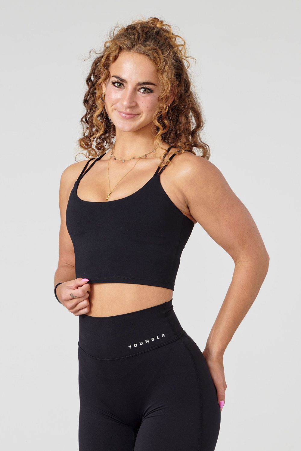 Young LA W310 Progress Sports Bra Black Canada | QCHA-93824